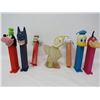 Image 1 : LOT OF 7 CANDY DISPENSERS (6 PEZ & 1 UNKNOWN W/CANDY) *DONALD DUCK, PLUTO, ETC* LAMBCHOP, BATMAN ETC