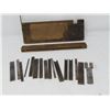 Image 2 : SET OF 16 WOOD PLANE BITS (STANLEY #45) *ORIGINAL WOOD CASE*