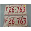 Image 1 : LOT OF 2 LICENSE PLATES (SASKATCHEWAN) *RCMP-1973*