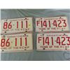 Image 1 : LOT OF 4 LICENSE PLATES (SASKATCHEWAN) *RCMP-1973, 2 MATCHING SETS*