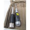 Image 2 : LOT OF 2 HAND PUSH SPIN DRILLS AND ASSORTED WOOD BITS IN CANVAS CASE