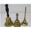 Image 2 : HAND BELLS (QTY 7) *ONE HAS NO RINGER* (3 SILVER PLATED)