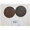 Image 1 : 1929 AND 1936 NEWFOUNDLAND ONE CENT COINS TOKEN
