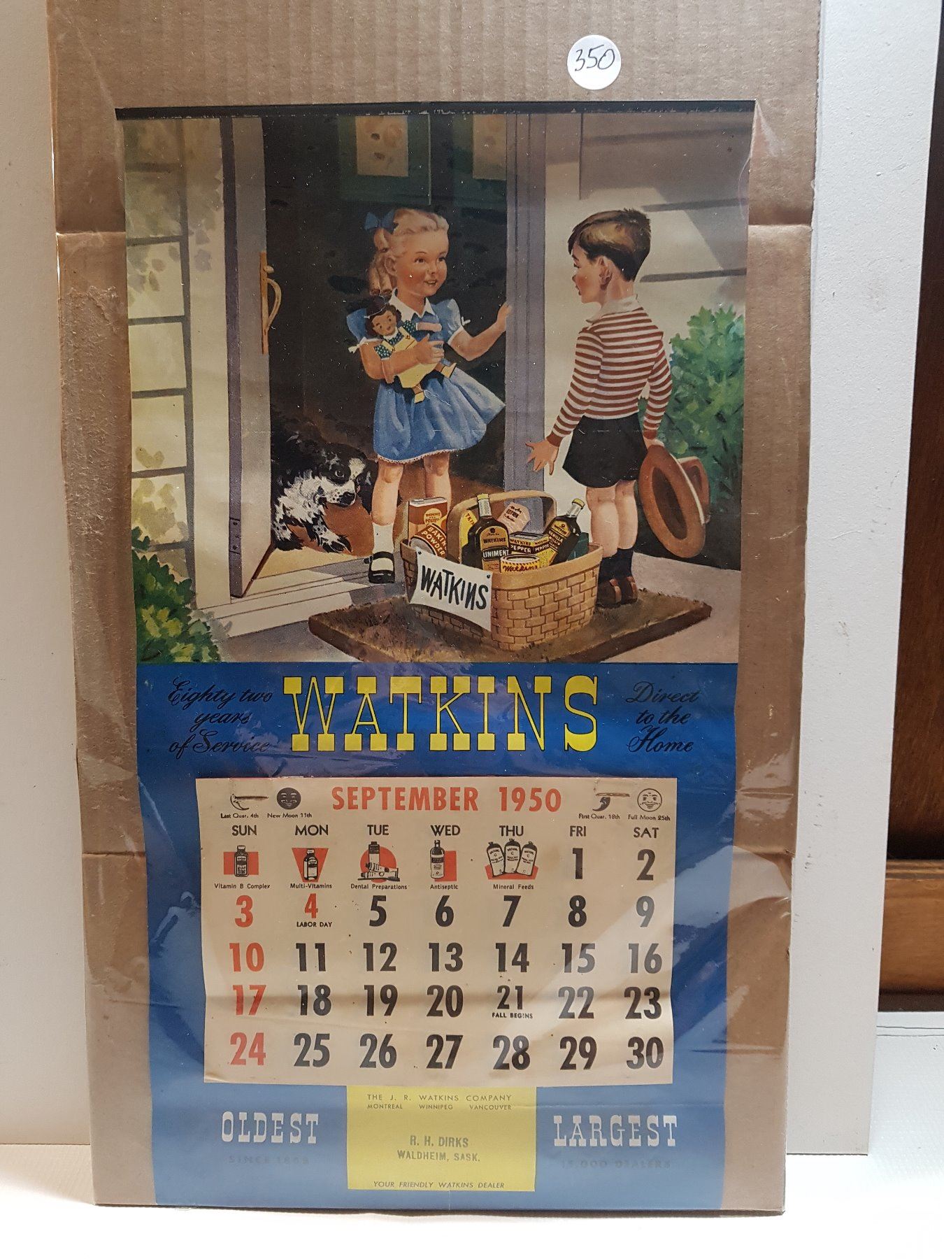 1950 WALDHEIM WATKINS CALENDAR