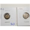 Image 1 : 1913, 1914 5 CENT SILVER COINS