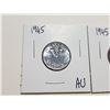 Image 2 : 1945 AV AND 1945 VF+ NO CHROME FIVE CENT COINS