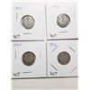 Image 1 : 1933, 34, 35, 36 SILVER TEN CENT COINS