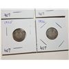 Image 2 : 1933, 34, 35, 36 SILVER TEN CENT COINS