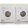 Image 3 : 1933, 34, 35, 36 SILVER TEN CENT COINS