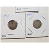 Image 2 : 1912, 13, 14  SILVER TEN CENT COINS