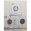 Image 1 : 1902H, 1903H, AND 1904  SILVER TEN CENT COINS