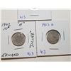 Image 2 : 1902H, 1903H, AND 1904  SILVER TEN CENT COINS