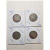 Image 1 : 1933, 34, 35, 36 SILVER TWENTY FIVE CENT COINS