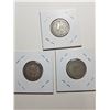 Image 5 : 1912, 14, 16 SILVER TWENTY FIVE CENT COINS