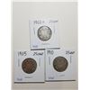 Image 1 : 1902H, 1905, 1910 SILVER TWENTY FIVE CENT COINS (EDWARDS)