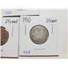 Image 2 : 1902H, 1905, 1910 SILVER TWENTY FIVE CENT COINS (EDWARDS)
