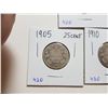 Image 3 : 1902H, 1905, 1910 SILVER TWENTY FIVE CENT COINS (EDWARDS)