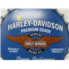 Image 2 : TIN HARLEY DAVIDSON SIGN ( 14 INCH WIDE BOTTLE CAP SHAPE) *REPRODUCTION*