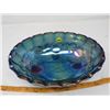 Image 2 : CARNIVAL GLASS SERVING BOWL (BLUE)