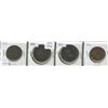 Image 1 : LOT OF 4 ASSORTED PENNIES AND HALF PENNIES( CANADIAN) *1837 TO 1854*