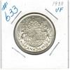 Image 1 : 1938 CANADIAN SILVER HALF DOLLAR