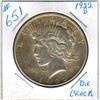 Image 1 : 1922D US PEACE DOLLAR - Large Circular Die Crack