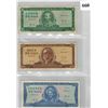 Image 1 : CUBA CURRENCY - 1968-1971 - 5,  10,  20 Peso Banknotes - Nice Condition