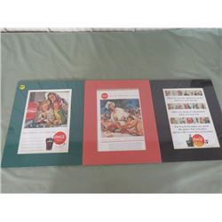 LOT OF 3 ADVERTISING PICTURES (COCA COLA)