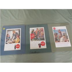 LOT OF 3 ADVERTISING PICTURES (COCA COLA)