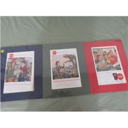LOT OF 3 ADVERTISING PICTURES (COCA COLA)
