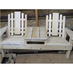 WOODEN CHILDREN’S DOUBLE LAWN CHAIR (TETE-A-TETE) *HANDMADE BY GORDON BRAATEN*