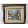 Image 1 : OIL PAINTING (BOHANAKA) *FRAMED WINTER SCENE 16.5” X 14.5”*