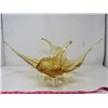 Image 1 : TABLE CENTER PIECE AMBER COLOR DISH *20” X 9” X 9”*