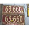 Image 1 : 1934 SET SASK LICENSE PLATES