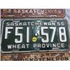 Image 3 : LOT OF 3 SASK LICENSE PLATES (FARM 1954 & 1956; 1959)