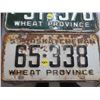 Image 4 : LOT OF 3 SASK LICENSE PLATES (FARM 1954 & 1956; 1959)