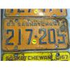 Image 3 : LOT OF 3 SASK LICENSE PLATES (2 - 1963 & 1 - 1967)