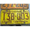 Image 4 : LOT OF 3 SASK LICENSE PLATES (2 - 1963 & 1 - 1967)