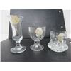Image 2 : LOT OF 6 ASST GLASS WARE (CANDLE HOLDER, EGG CUP, ETC)