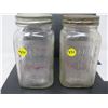 Image 1 : LOT OF 2 SQUARE JARS (NABOB) *W/LIDS*