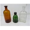 Image 2 : LOT OF 6 BOTTLES (MEDICINE, ETC) * 1 BROWN, 1 GREEN, 3 BLUE, 1 CLEAR)