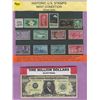 LOT OF HISTORICAL US STAMPS AND NOVELTY 1 MILLION DOLLAR BILL ( STAMPS NEVER USED)