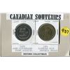 Image 1 : LOT OF 2 SOUVENIR COINS (JOHN DIEFENBAKER, KLONDIKE MIKE) CANADA 1979