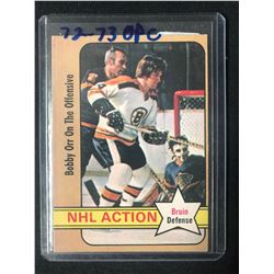 1972-73 O-PEE-CHEE #58 NHL ACTION "BOBBY ORR ON THE OFFENSE"