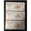 Image 1 : 1986 CANADIAN TWO DOLLAR SEQUENTIAL REPLACEMENT BANK NOTES