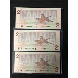 1986 CANADIAN TWO DOLLAR SEQUENTIAL REPLACEMENT BANK NOTES