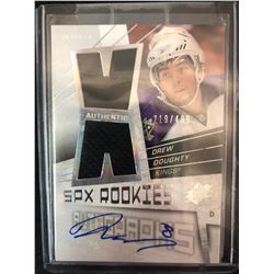 2008-09 UPPER DECK SPX ROOKIES AUTO JERSEY #189 DREW DOUGHTY