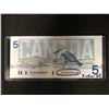 Image 1 : 1986 CANADIAN $5 BANK NOTE (RADAR NOTE)