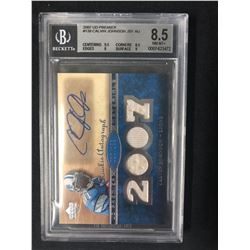 2007 UD PREMIER #139 CALVIN JOHNSON JERSEY AUTO (8.5 NM-MT+) BECKETT GRADING
