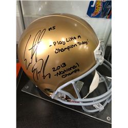Everett Golson Signed Notre Dame Fighting Irish Helmet Inscribed (JSA Hologram)